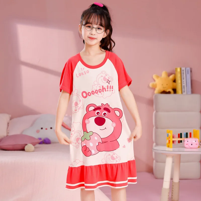 Girls Nightgown Nightdress Girls' Pajama Dress Child House Clothing Children Summer Pajamas Sleepwear Robe Children's Mother