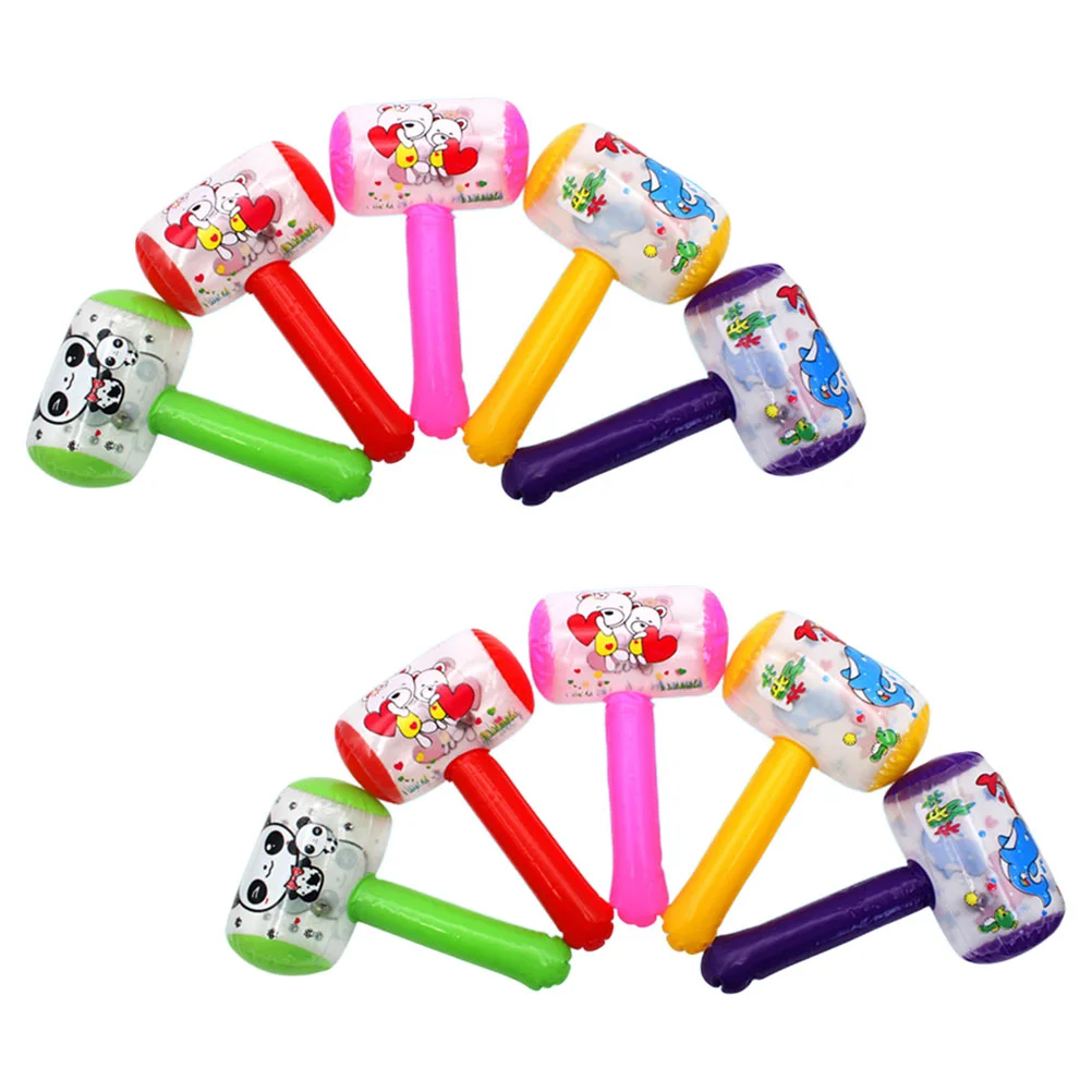 8 Pcs Inflatable Small Hammer Ringing Toy with Bell 10pcs Blow up Squeaky Party Favors Bee Toys Cartoon For Gift