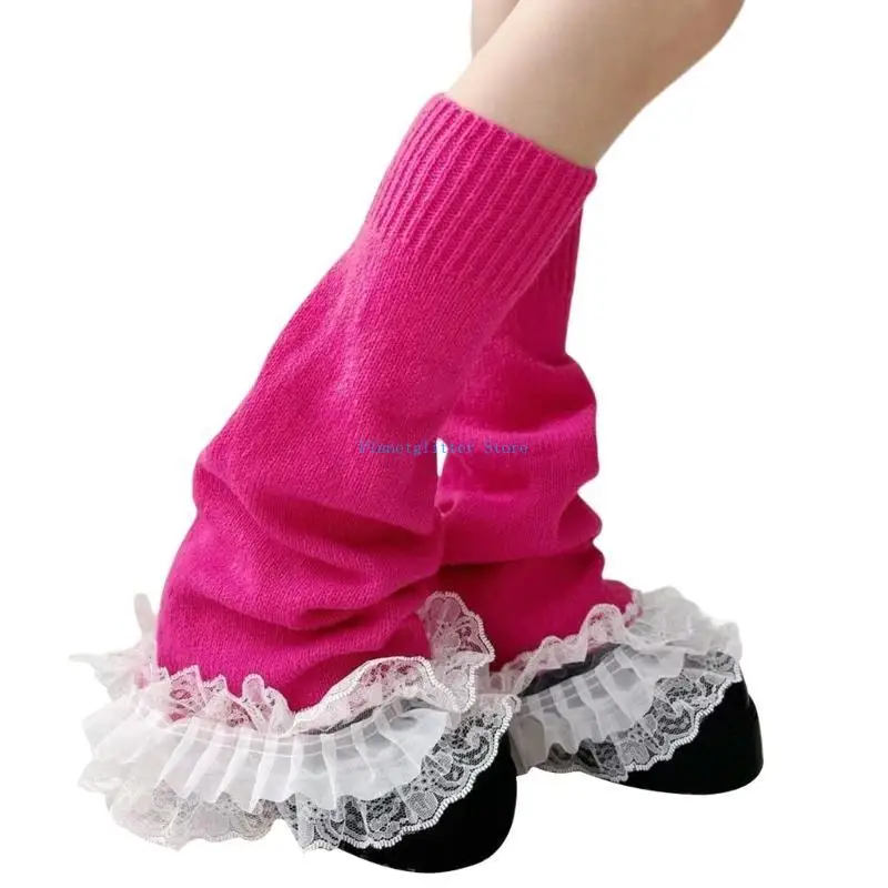 652B Urocze, falbankowe ocieplacze na nogi Dziane nakładki na buty Skarpetki na imprezę Cosplay
