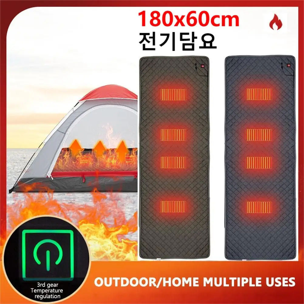 5V USB Heating Sleeping Pad Electric Blankets Cushion Cold Resistant 3-Level Temperature for Outdoor Camping Heated Electric Mat