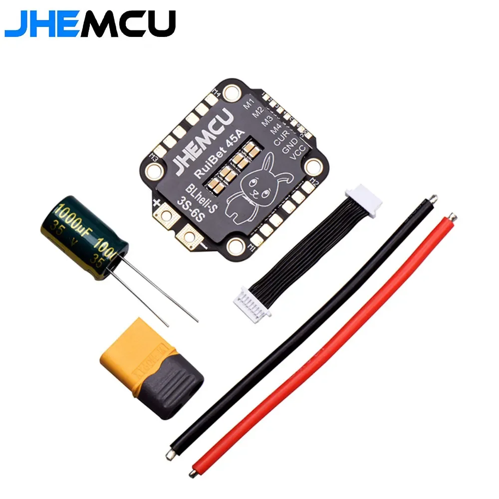 JHEMCU RuiBet 45A/55A ESC BLHELI_S Dshot600 4in1 Bürstenlosen ESC 3-6S 30,5X30,5 M4 für RC FPV Freestyle Flight Controller Drone