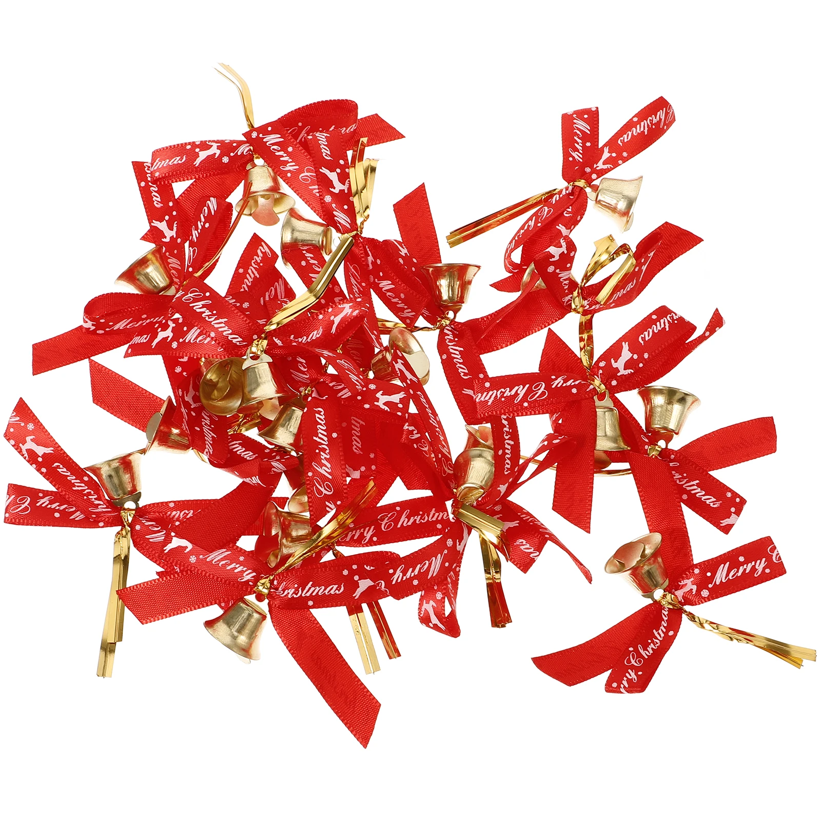 

20 Pcs Christmas Bow Decor Elegant Polyester Knots Wreath Banquet DIY Materials Decorative Tie Home Party Tree