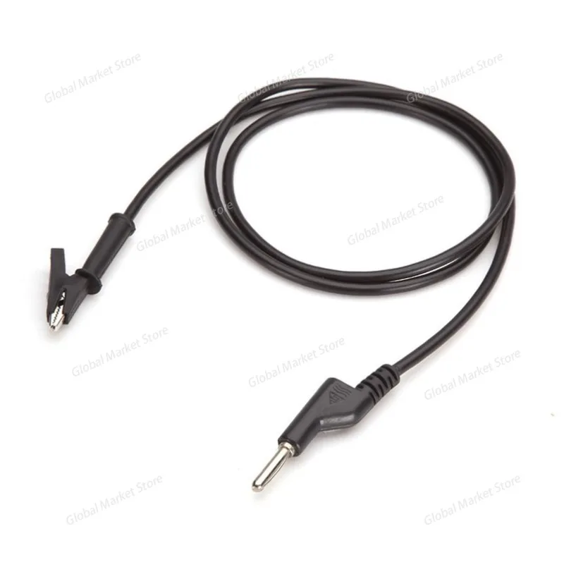 4mm banana plug to alligator clip power supply test output cable 2.5 square one-meter-long 15A silicone flexible cable