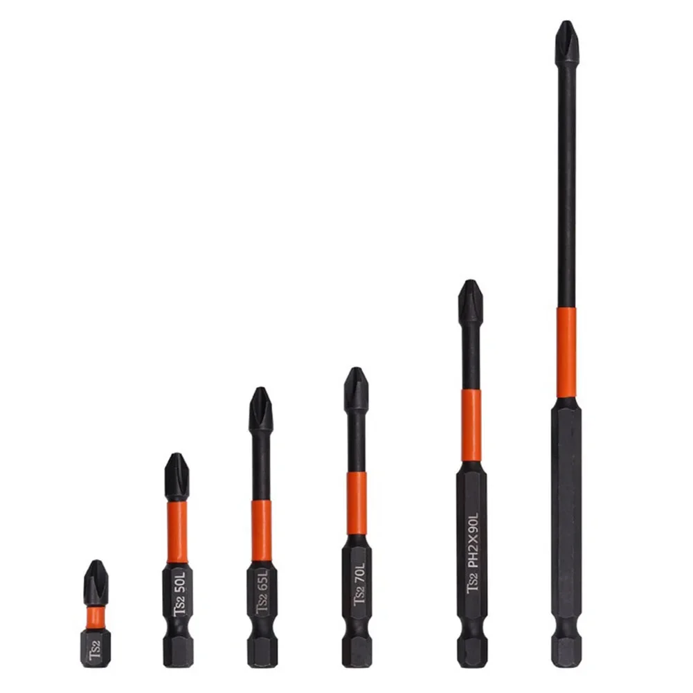 

6pcs PH2 Magnetic Cross Screwdriver Bit Set Impact Batch Head Hardness Drill Screw Bits Electric Screwdriver Bit 25-150mm
