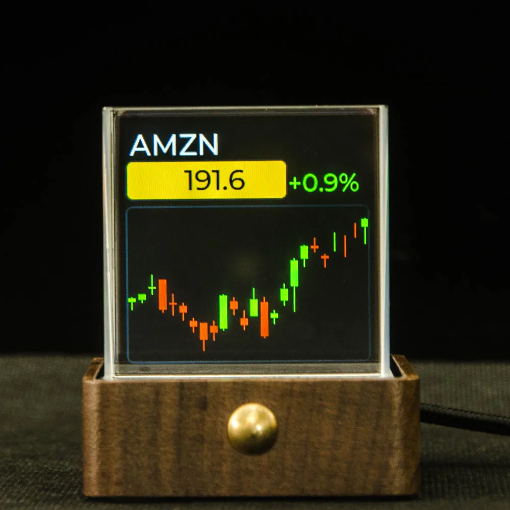 Tech Crystal Display Weather Clock Cryptocurrency Bitcoin Forex Stock Ticker Gift GeekMagic Cube-Max