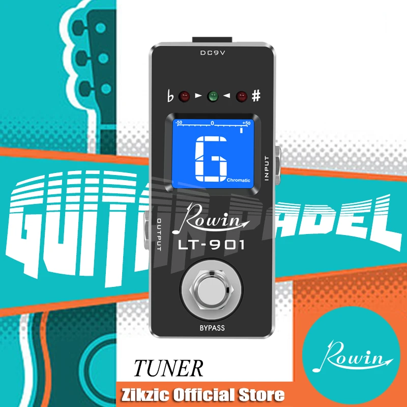 

Rowin Tuner Pedal,Chromatic Guitar Tuner Pedal Fast and Accuate Tuner for High Precision ± 1 Cent with Pitch Indicator