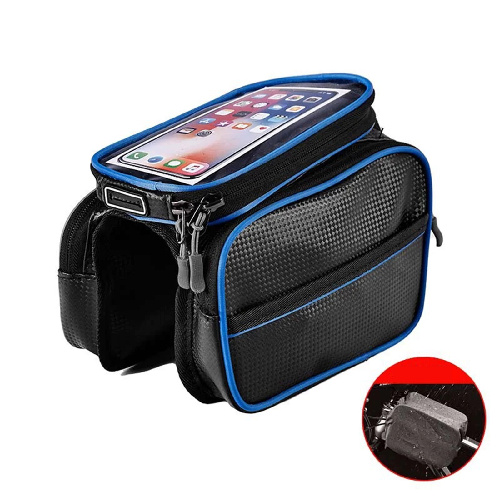 Waterproof Bike Frame Bag for Mountain Bike Bag Bike Frame Bag High Sensitive Touch Window Reflective Safety Design