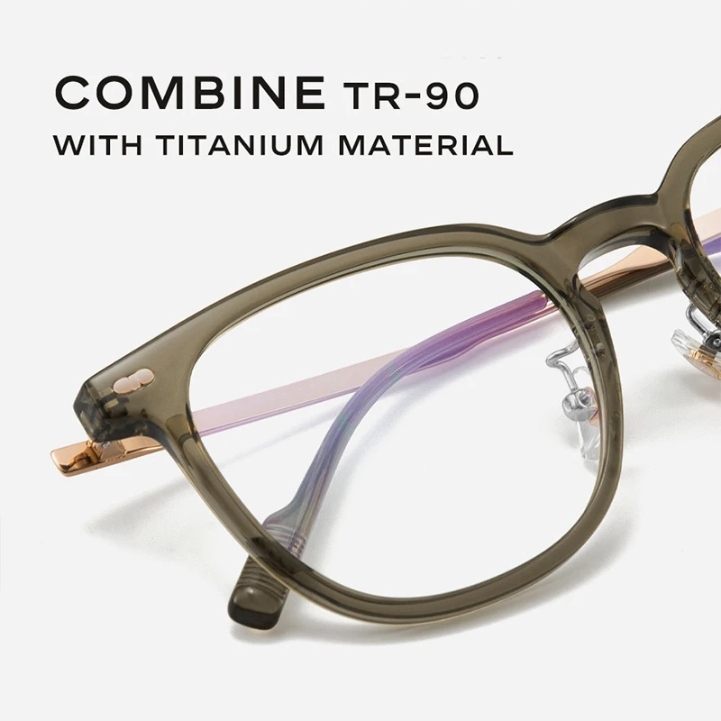 CAPONI Titanium Frame Women's Eyeglasses Fashion Computer Anti-Blue Radiation Square Light Weight Brand Designer Glasses F8045