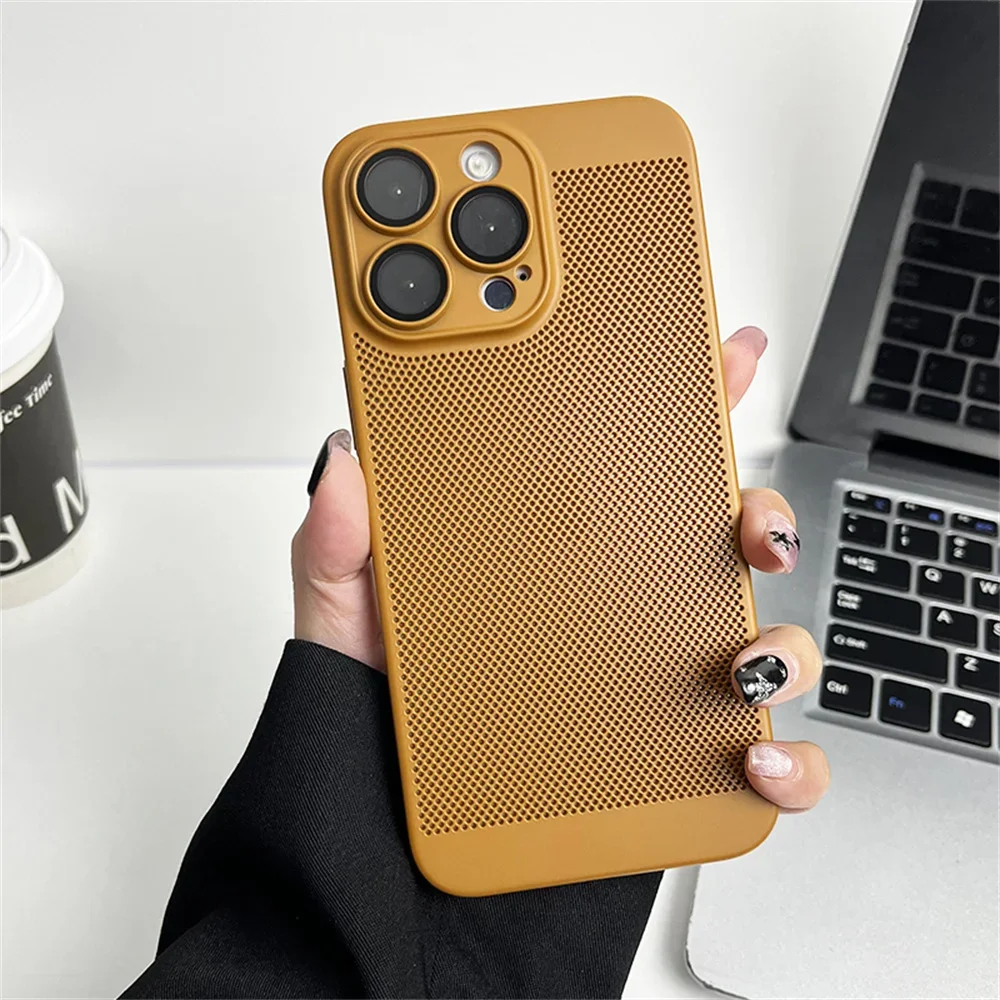 Original Kühlung Matte Wärmeableitung Fall Für iPhone 17 16 15 14 13 12 11 Pro Max X XS Max XR 7 8 Plus 17 Luft Metallic Abdeckung – Detail 20