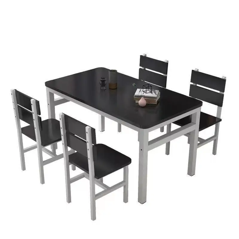 Extendable Folding Dining Table Set 4 Chairs Space Saving Rectangular Kitchen Dining Table Small Apartment Home Use Wood