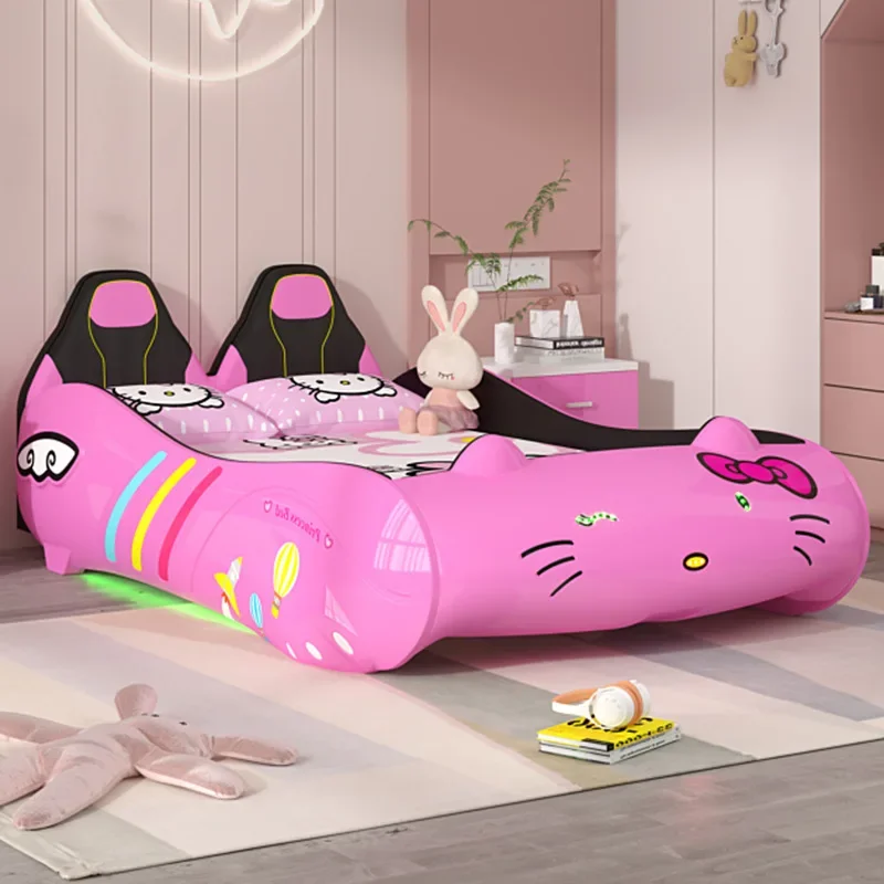 Cartoon shape children's bed girl pink princess bed