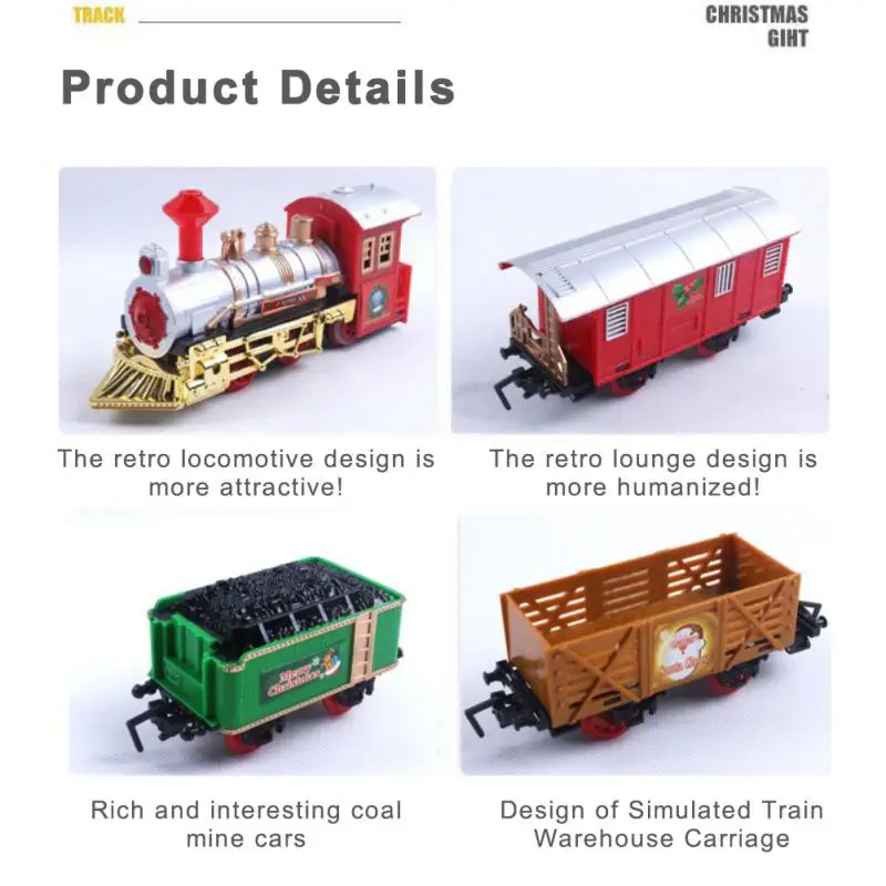 Christmas Train Electric Train Set For Christmas Tree Track Car Christmas Decoration Trains Noel Gift Round Rail Train Carousel