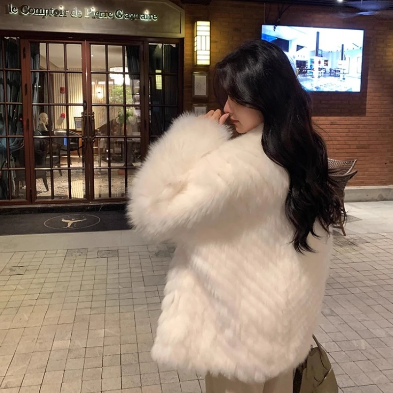 YOLANFAIRY vraie fourrure entière dame femme hiver chaleur haut de gamme jeunes femmes style moyen à manches longues naturel fourrure de renard veste 2025