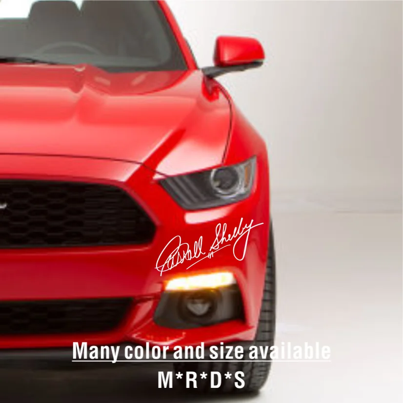 Car Interior Body Rearview Mirror Window Sticker Rear Trunk Signature Carroll Shelby Decal For Ford Mustang AC Corba Accessories