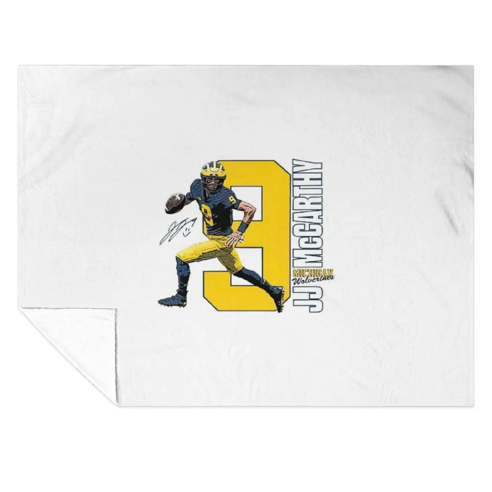

Valiant University of Michigan Football Gray JJ McCarthy Throw Blanket manga Plaid on the sofa for sofa Blankets