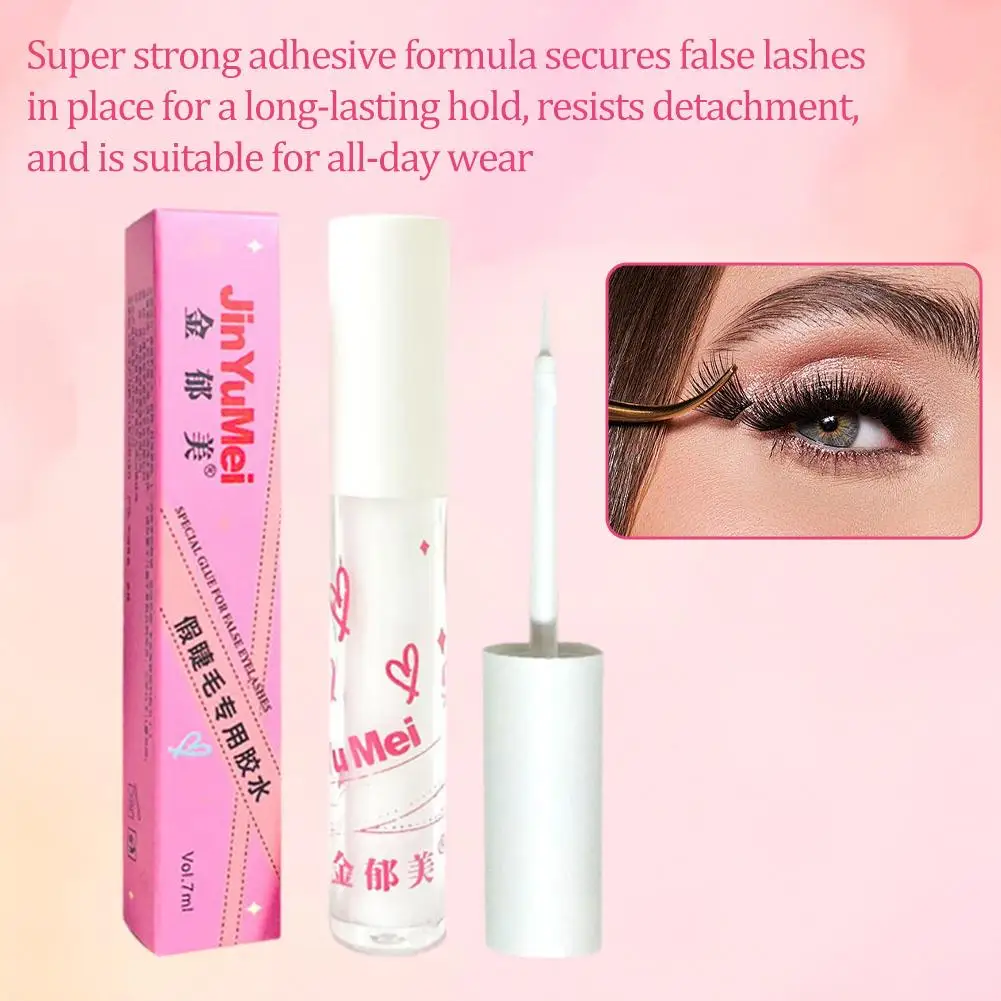 False Eyelash Extension Glue Waterproof Quick-Dry Clear Adhesive For False Lashes Long-Lasting Hold Eyelash Primer Tool S2C9