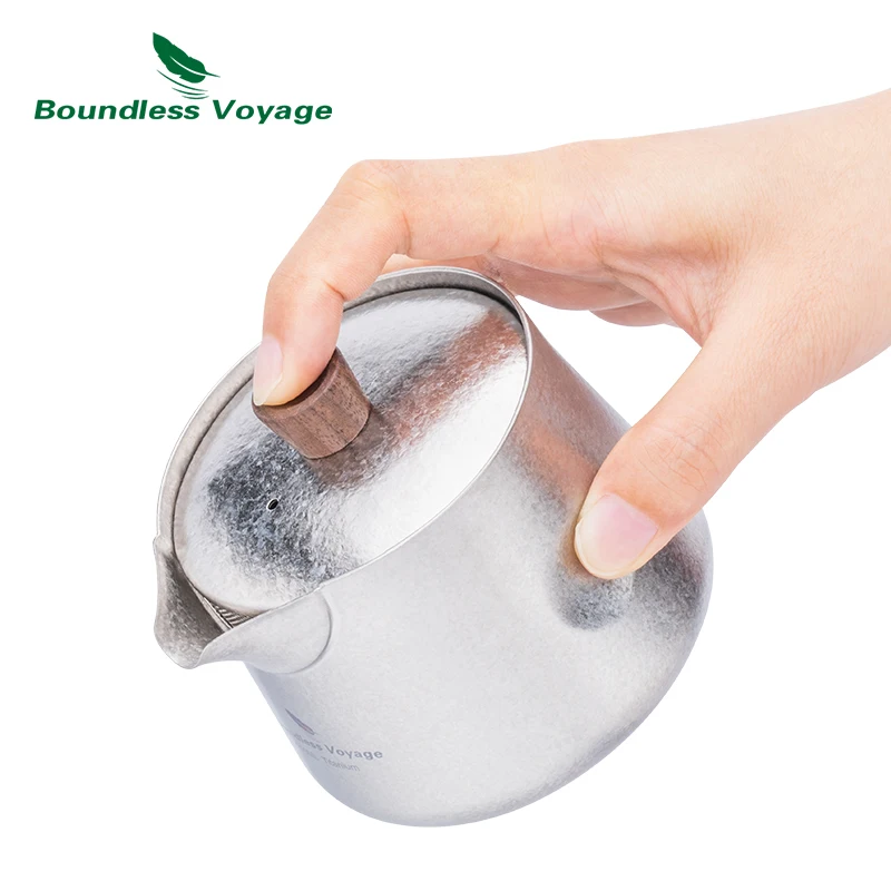 

Boundless Voyage Ultralight Tea Mug Titanium Double-Layer Tea Maker Cups Set Outdoor Camping Portable Tea Pot for Travel & Home