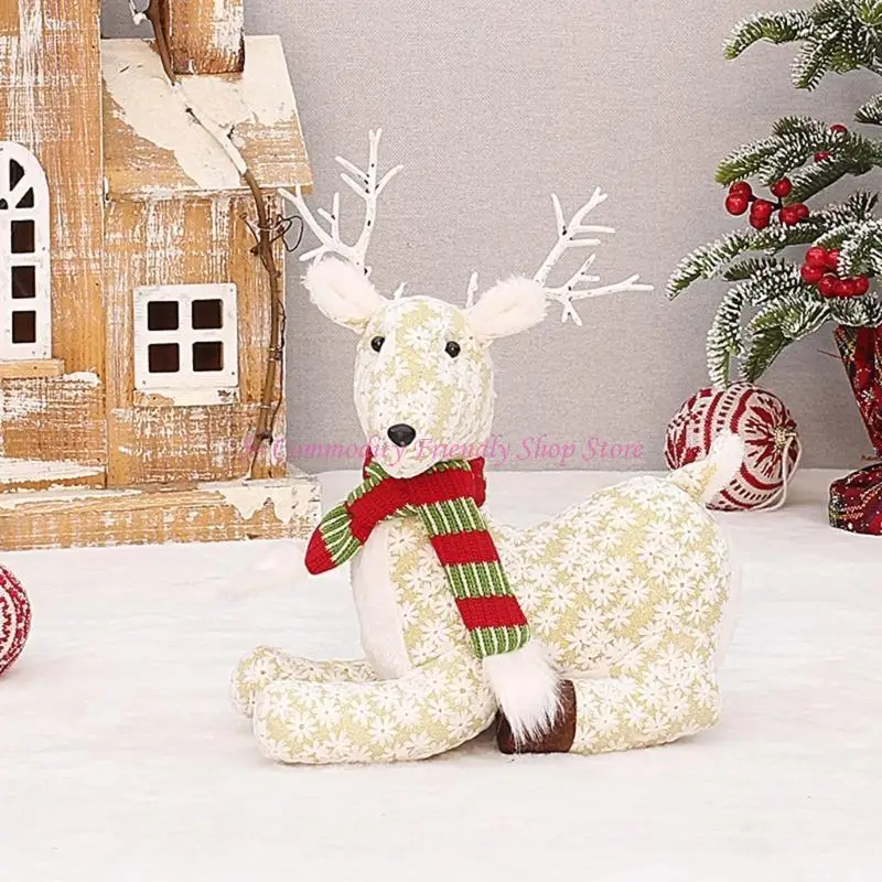 85AE Collectable for Doll Nordic Reindeer Static 3D Elk Claw Machine Christmas Decora