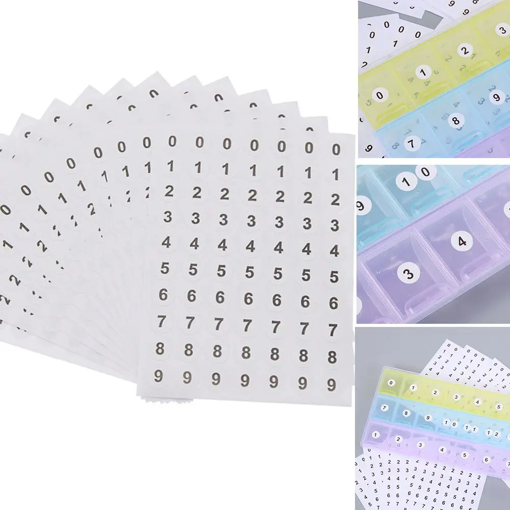 12 Sheets Craft Self Adhesive Diamond Paint Storage Number Stickers Package Label Distinguish Tags