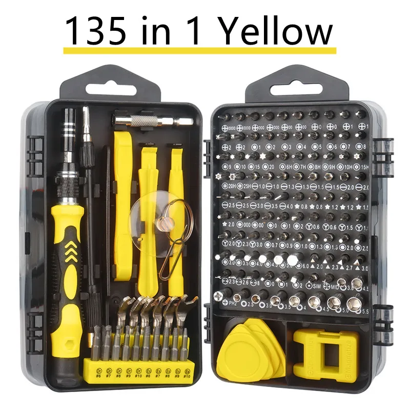 135/145 in 1 Präzisions-Schraubendreher-Set, Mini-Schraubenschlüssel-Ausdreher-Set für beschädigte Schrauben, für Uhren, Computer, Kamera. Perforieren usw