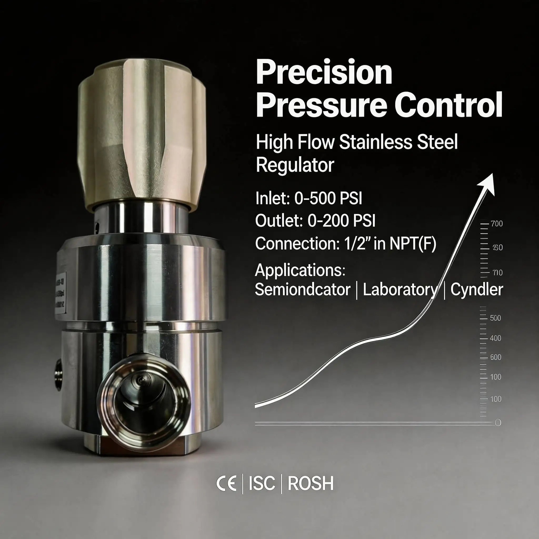 316L Stainless Steel High Flow Pressure Reducing Valve Industrial  Regulator for  Distribution System