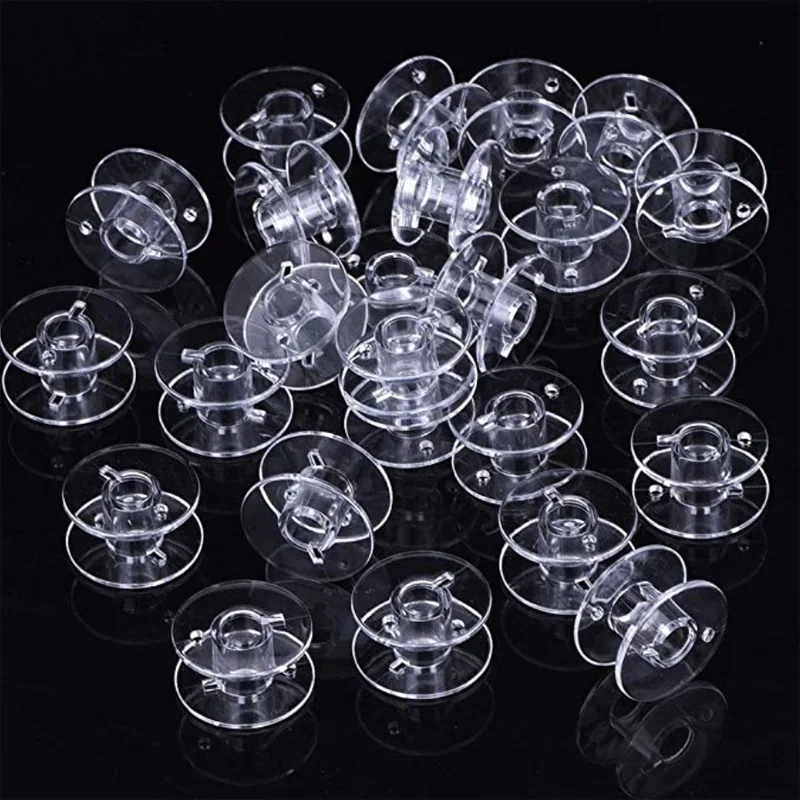 25Pcs/Set Clear Plastic Bobbins Sewing Machine Spools With Thread Storage Case Box For Home Sewing Accessories Sewing Tools