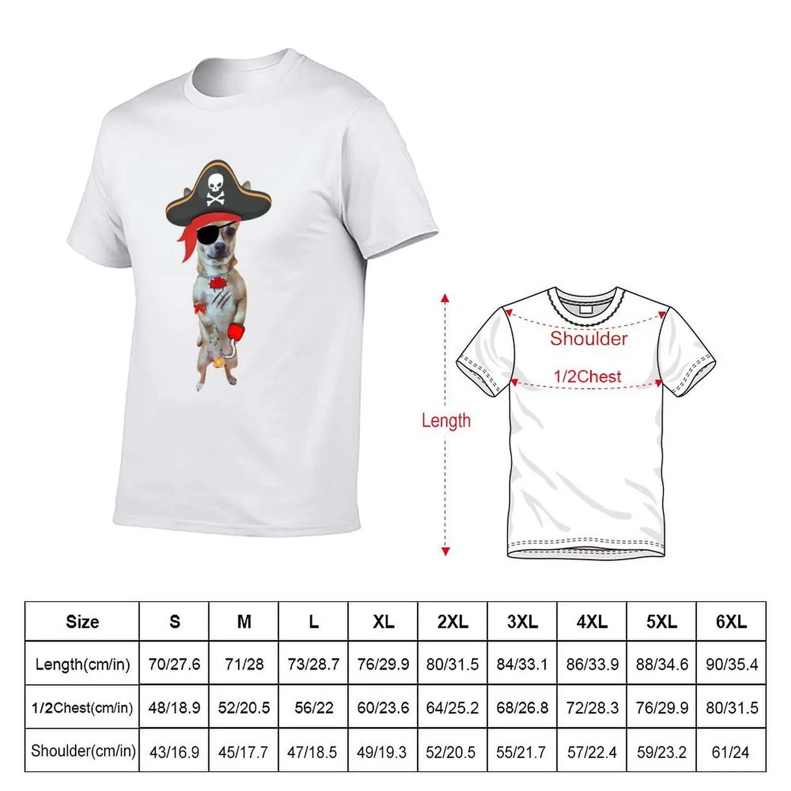 Hook-Handed Pirate Chihuahua T-Shirt anime t shirts for man anime t shirts oversize man t shirt heavy cotton T-shirt