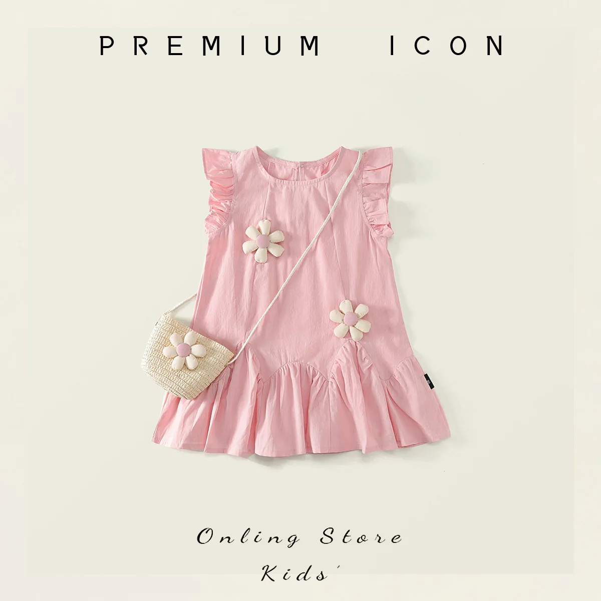 

YBFSKID Летний сарафан для девочек, муслиновое розовое платье без рукавов для маленьких девочек, платья принцессы с 3D цветами для маленьких девочек