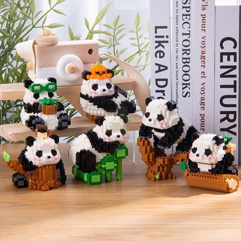 Creative DIY Assemable Animal Cute MINI Chinese Style Animal Panda Building Block Educational Boy Toys For Children Model Bricks