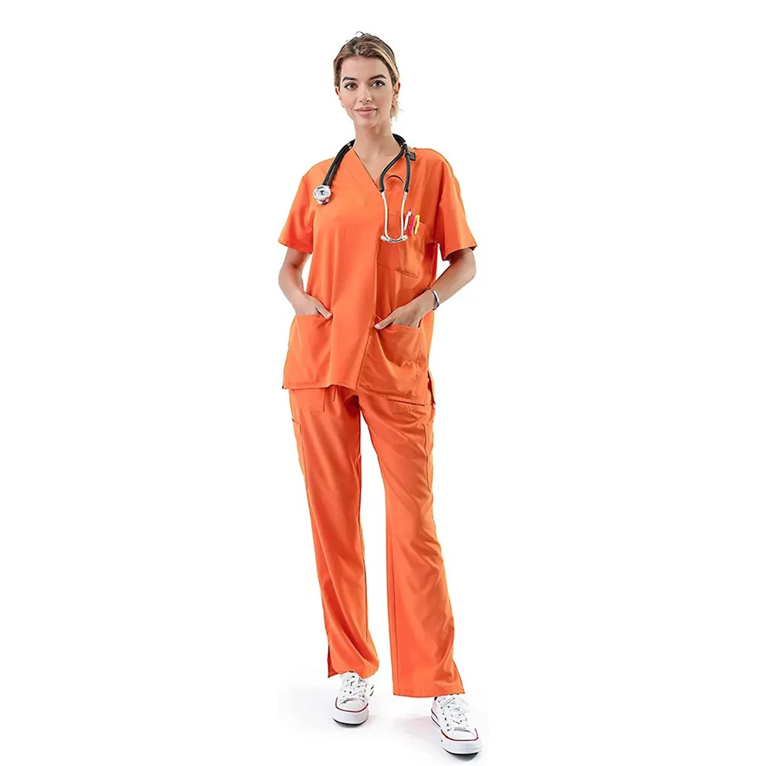 

Medical Nursing Scrub Set Scrub Suit Nurse Uniform Pocket Women Workwear Suit Medical Scrub Suit