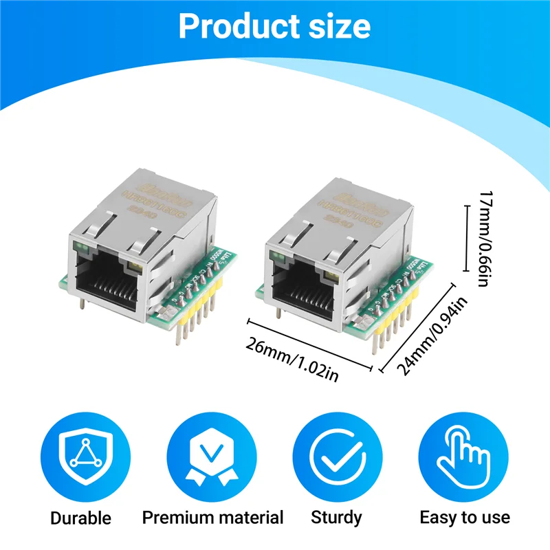 2PCS/LOT USR-ES1 W5500 Chip New SPI To LAN/ Ethernet Converter TCP/IP Mod Module-N34R