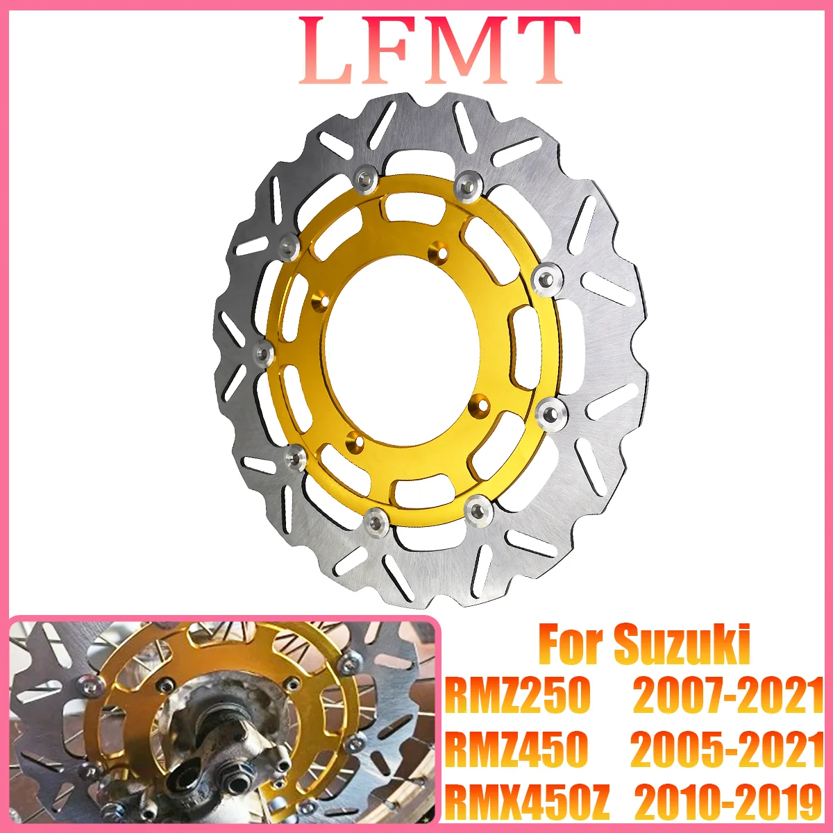 

For SUZUKI RMZ250 2007-2021 RMZ450 2005-2021 RMX450Z 2010-2019 Motorcycle 320MM Front Floating Brake Disc Rotor 2016 2017 2018