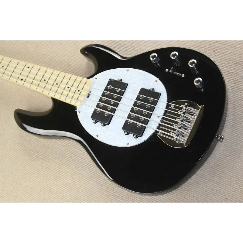 Flyoung 5 Strings Electric Bass Guitar Black Musical Instruments Maple Fretboard Bass