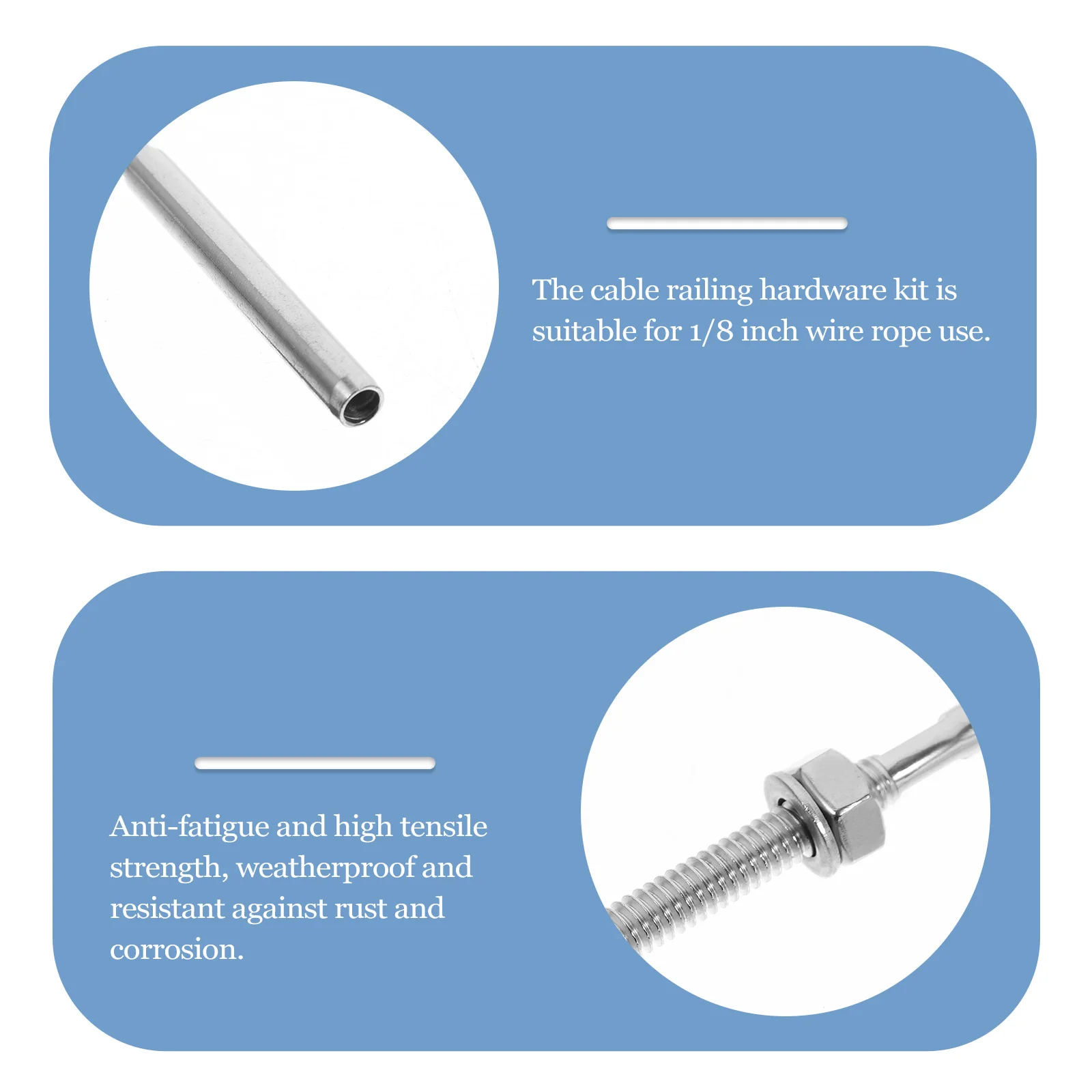 

10pcs Cable Railing Hardware Wire Rope Connector End Fitting Terminal For Deck Stair Railing Marine Grade Stainless Steel