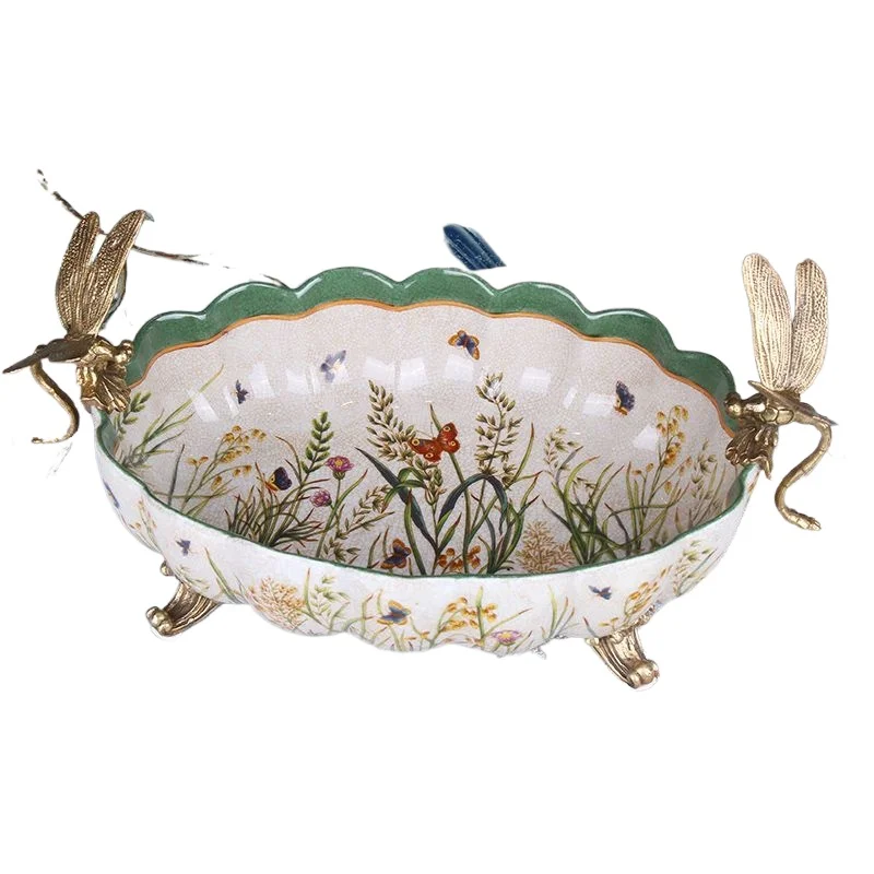 

American creative fruit plate modern simple luxury living room home high-end home accessories coffee table European dried fruit