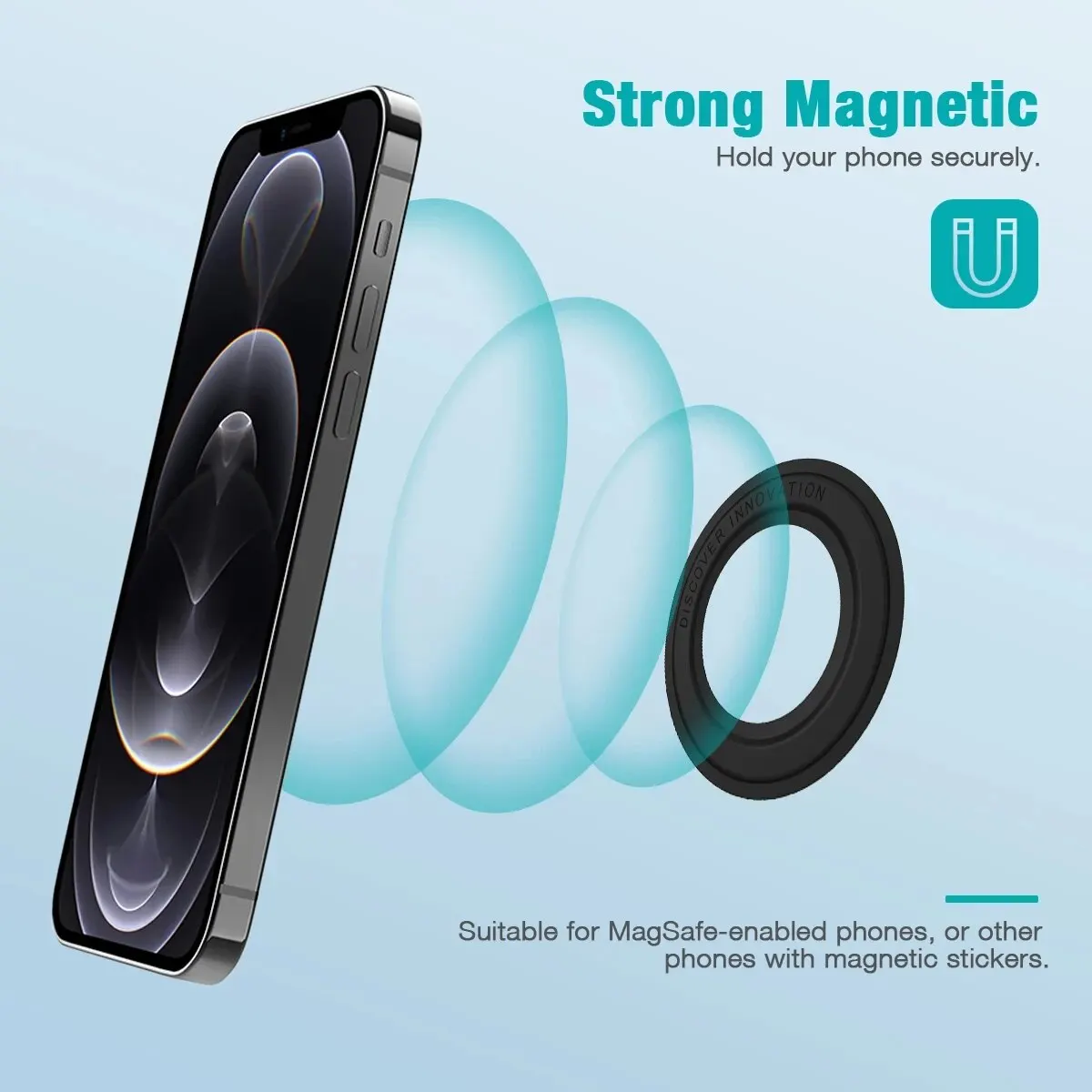Magnetic Ring Holder For iPhone 14 13 12,Magnet Wall Mobile Phone Holder Magnetic For MagSafe,Car Phone Stand,Sticker Stand