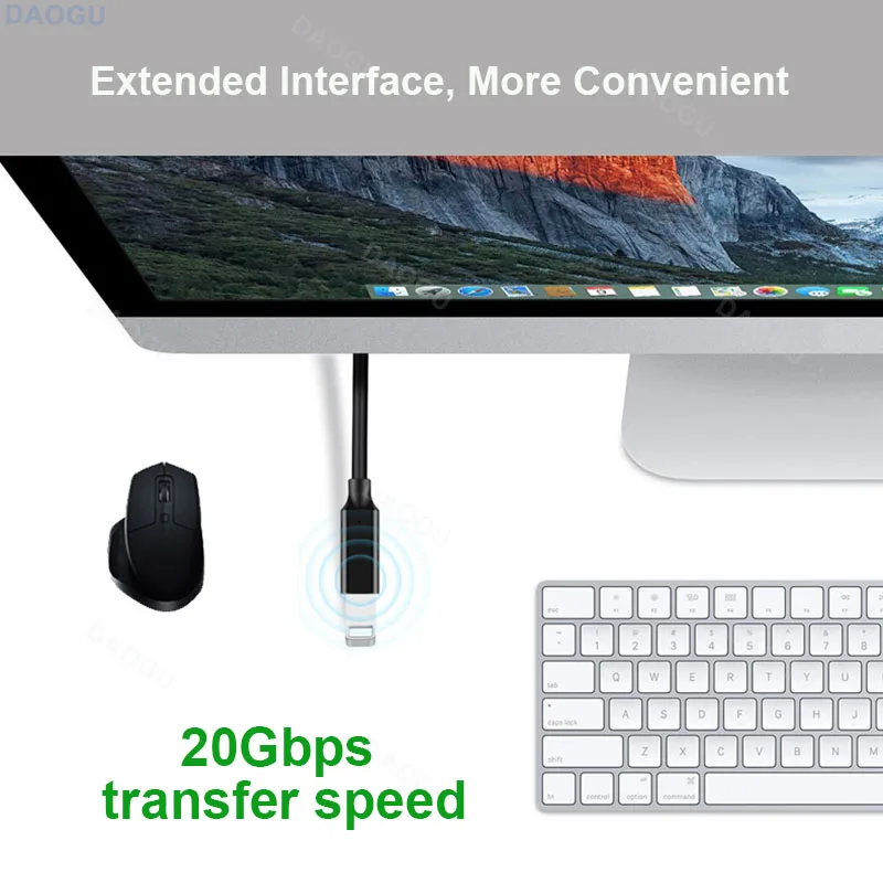 USB3.2 Gen2 2 USB C تمديد كابل نوع C موسع 20Gbps سلك بيانات فيديو 4K 60 هرتز PD 240 واط كابل شحن للكمبيوتر المحمول U القرص