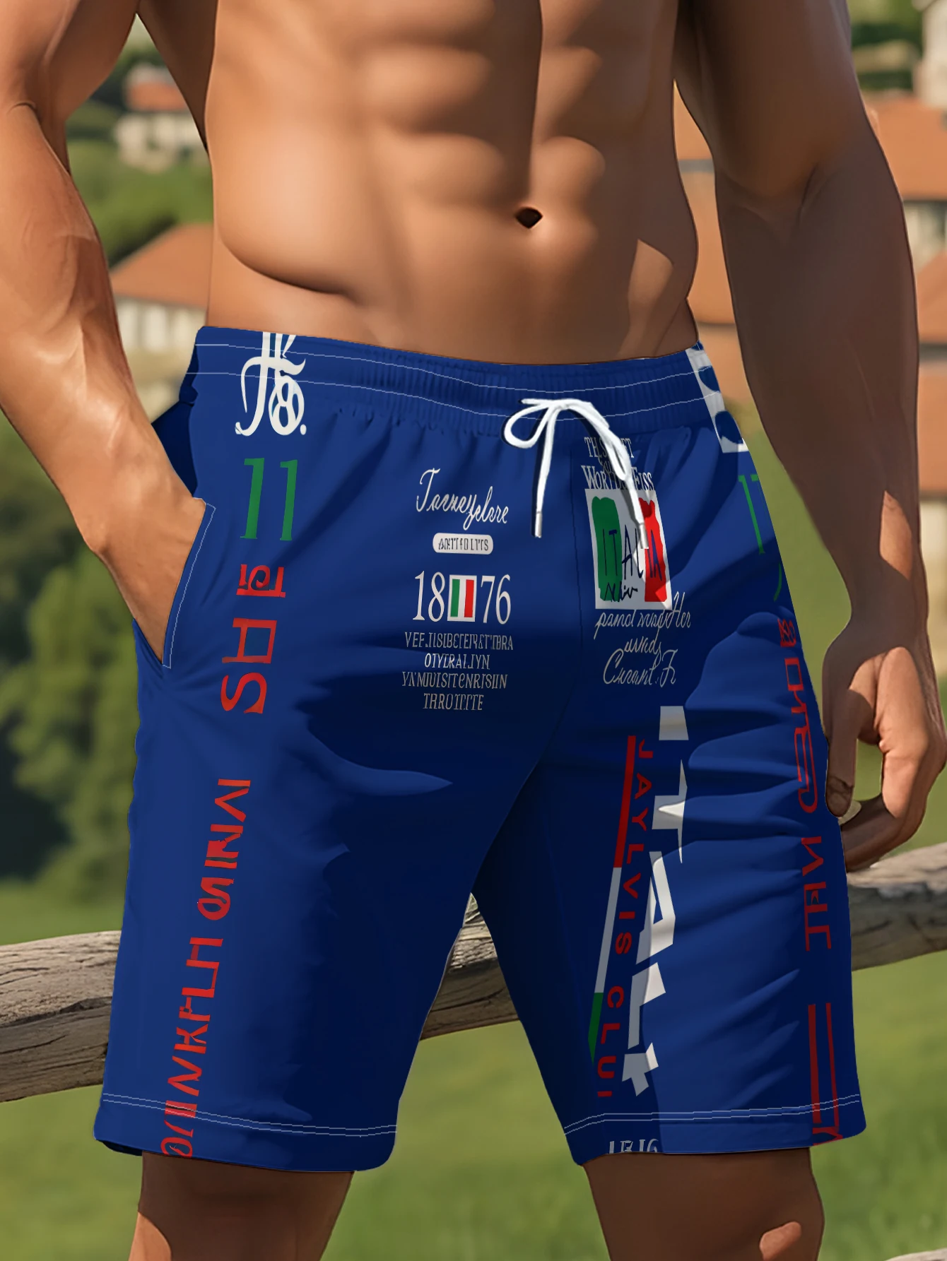 2026 Summer Men's Short Pants with 3D Print Breathable Lightweight Sweat-Resistant Casual and Fashionable Outdoor Men's Pants