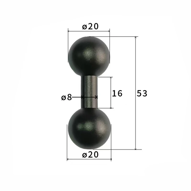 Aluminiumlegierung Kugelkopf 17mm/20mm/25mm Doppelkugelkopf Verbindungsstange Motorrad-Kamerahalterung Transferzubehör – Detail 6