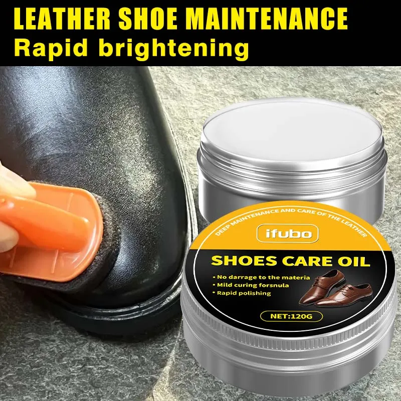 Shoe Polish Care Oil 120G, Restores Shine & Nourishes Leather, For Shoes Bags Furniture, Gentle Formula For All Leather Goods