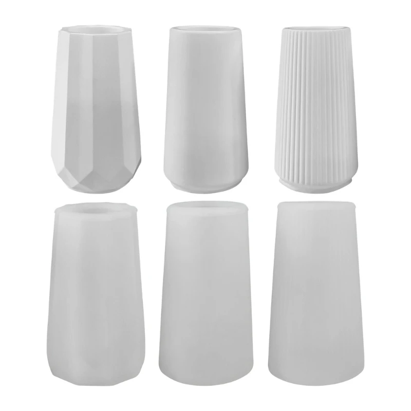 2023 New Set of 3 Silicone Vase Molds Create Striped Flower Holders and Desk Organizers Craft Supplies Accessory for Household