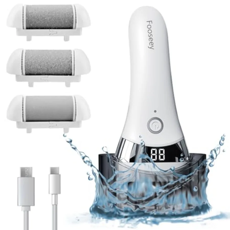 

Модернизированное электрическое средство для удаления мозолей на ногах с 3 сменными головками для профессионального ухода за ногами в домашних условиях, перезаряжаемое и водое