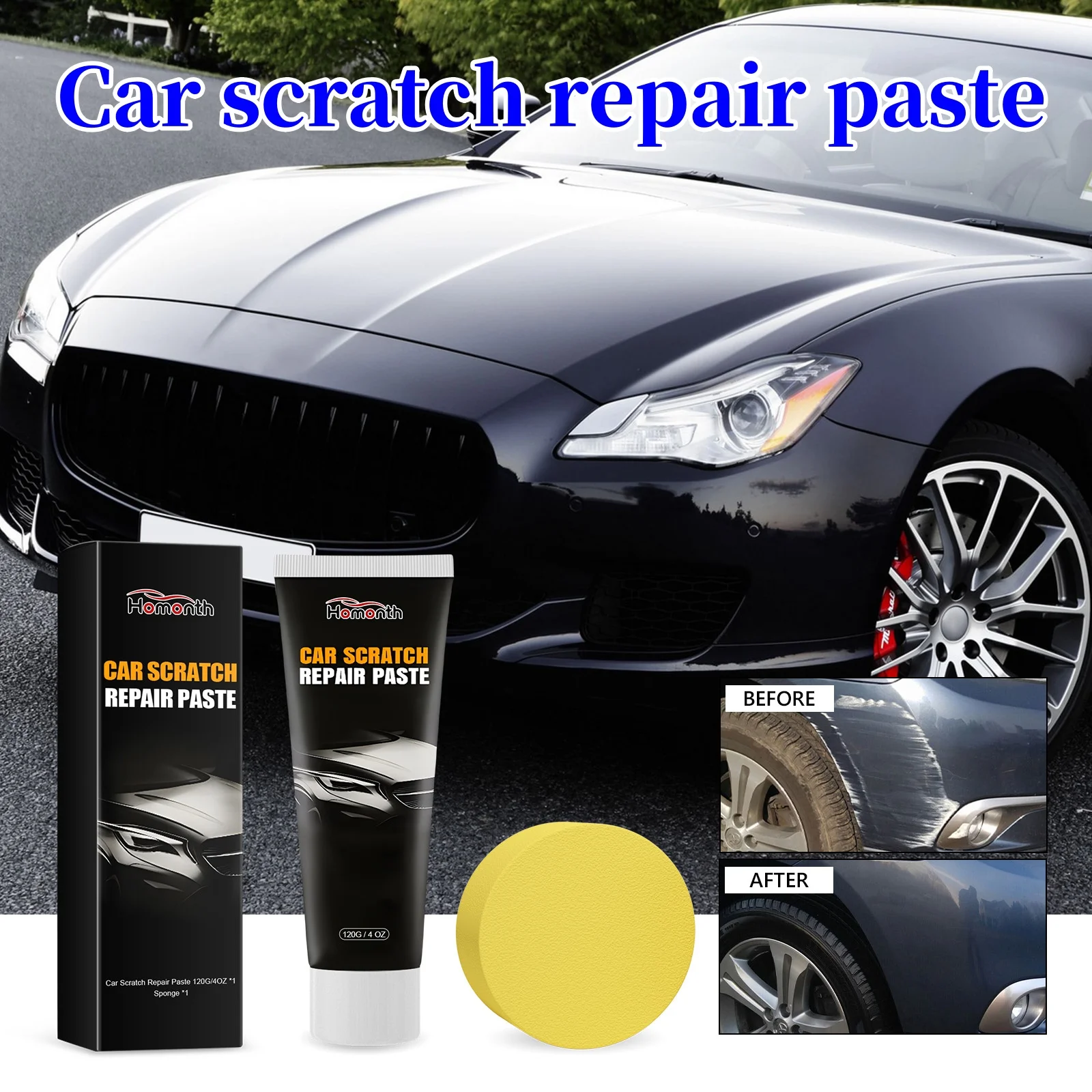 

Car Scratch Remover Wax Vehicle Sealant Protection With Sponge Effective Easy Professional Scratch Remover For Moderate Scratch