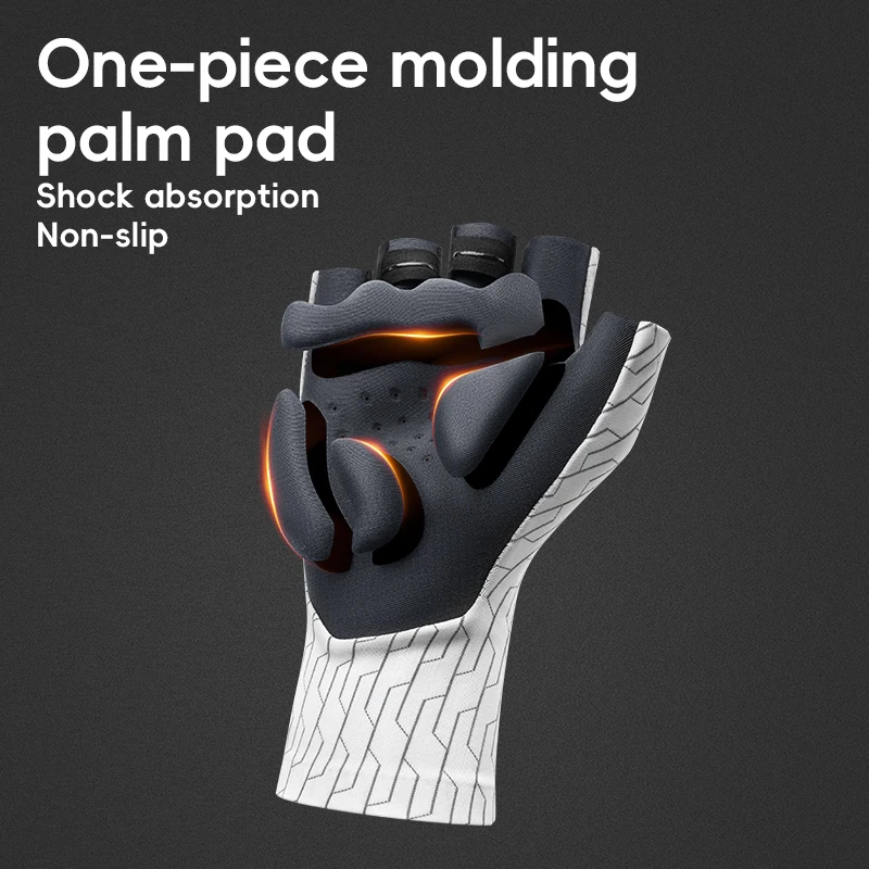ROCKBROS Road Cycling Gloves Half-Finger High-End One-Piece Palm Pad Shock-Absorption Bicycle Gloves MTB Road Racing Gloves Men