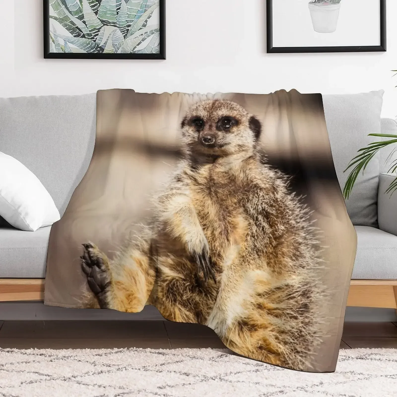 Cute Meerkat Throw Blanket Sleeping Bag Bed linens funny gift Blankets