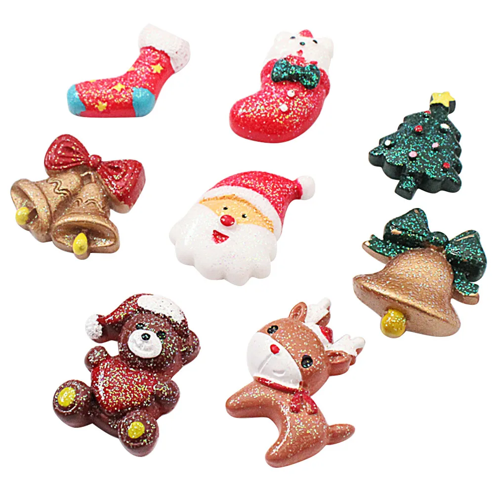 

8Pcs Christmas Refrigerator Magnets Resin Fridge Stickers Magnetic Whiteboard Magnets Home Office School Decor