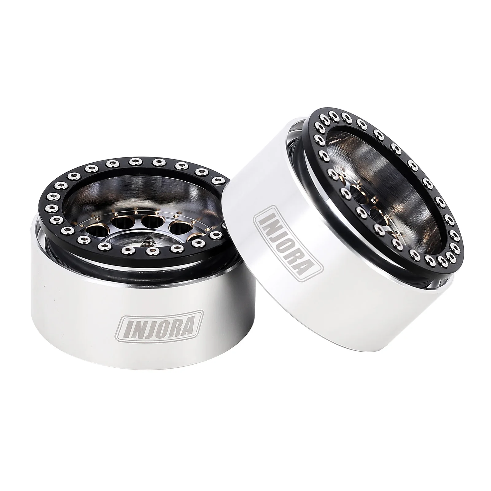 INJORA 153g Super Heavy Brass & Aluminum Deep Dish 1.9" Beadlock Wheel Rim for 1/10 RC Crawler SCX10 TRX4 VS4-10 Gen8 (W1957)