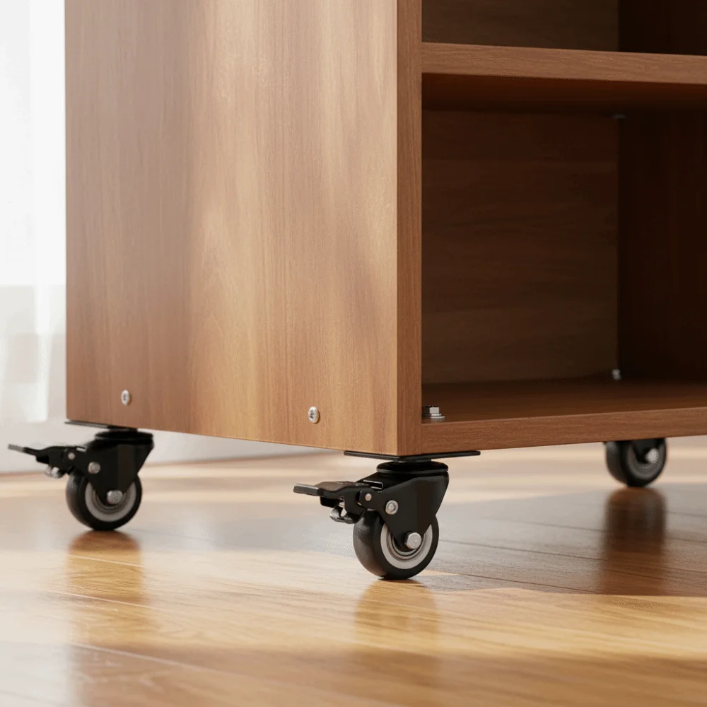 

4PCS Convenient 360° Rotation Heavy Duty Casters Mute Smooth Rolling Rubber Wheels With Brake Industrial Casters Storage Cabinet