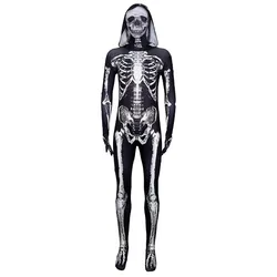 Halloween Horror Skull Bodysuit Adult Cosplay Party Costume Zentai Skull Skeleton Ghost Clothes
