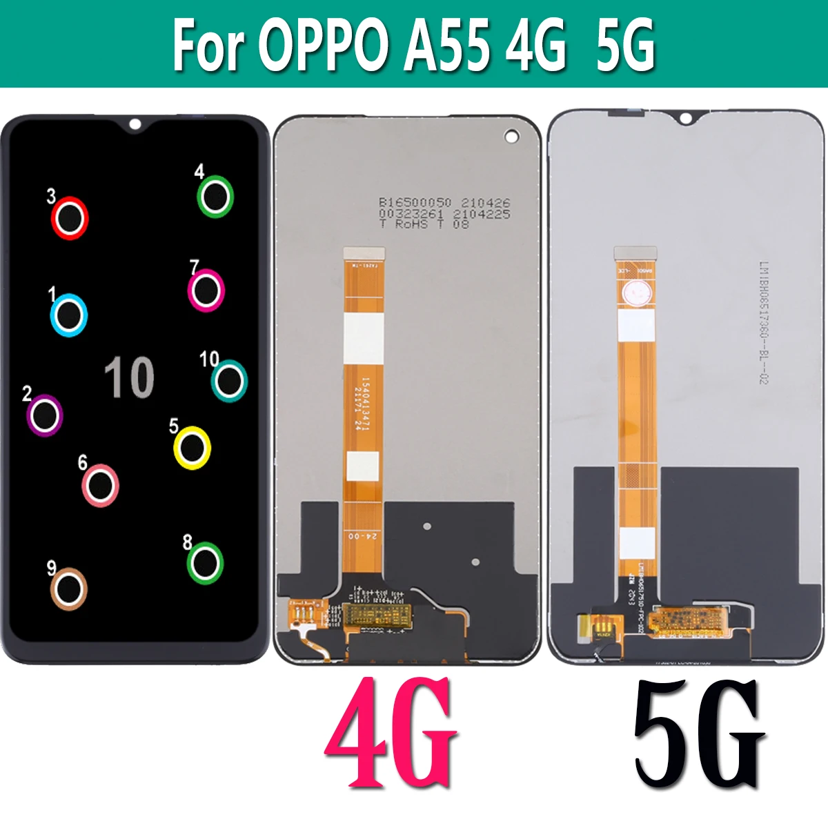 

For OPPO A55 A55s 5G CPH2309 CPH2325 PEMM00 PEMM20 PEMT00 PEMT20 LCD Display Touch Screen Digitizer Assembly